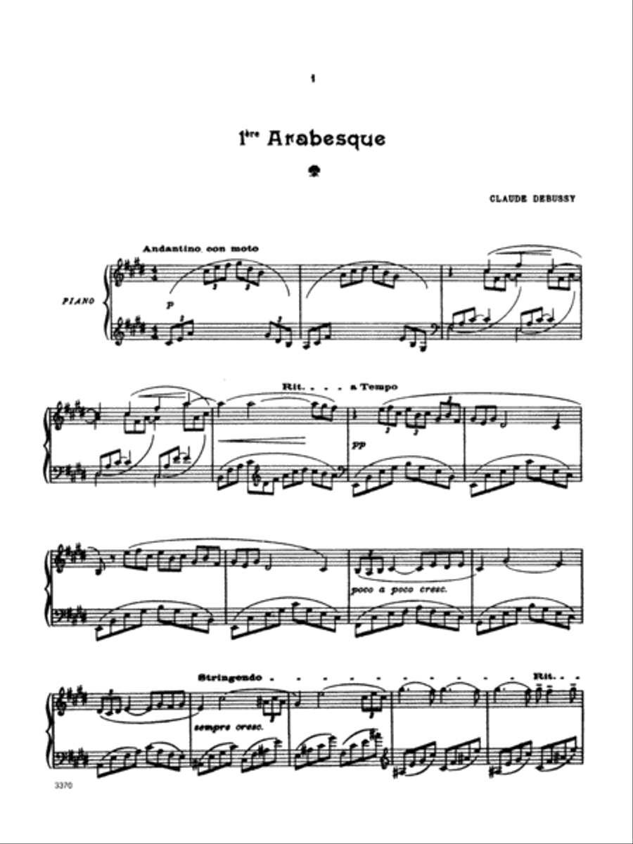 Debussy: Deux Arabesques Piano Solo scores gallery preview page 1