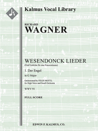 Wesendonck Lieder: No. 1, Der Engel [arrangement in G]: (Fuenf Gedichte fuer eine Frauenstimme)