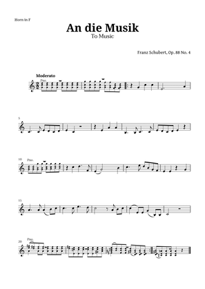 An die Musik (To Music) by for French Horn