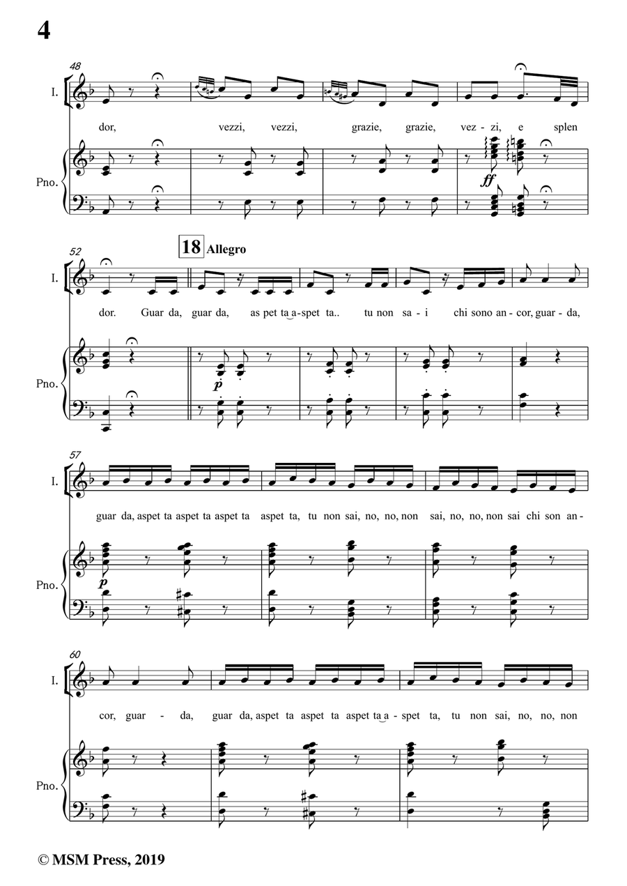 Rossini-Per lui,che adoro,from 'L'italiana in Algeri',in F Major,for Voice and Piano Piano, Vocal scores gallery preview page 6