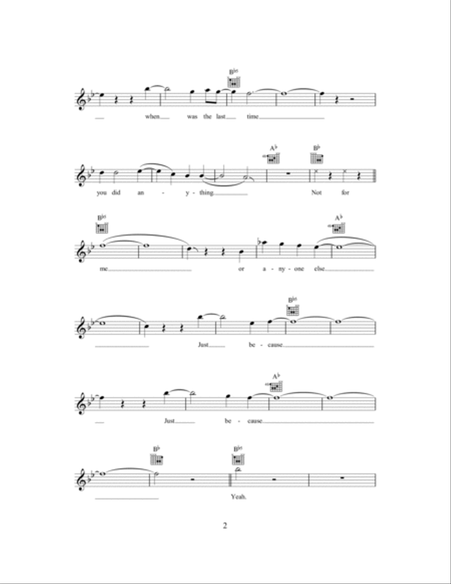Just Because Piano scores gallery preview page 2