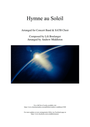 Book cover for Hymne au Soleil arranged for Concert Band & SATB Choir