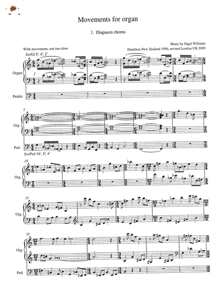 Movements for Organ. 1. Diapason Chorus