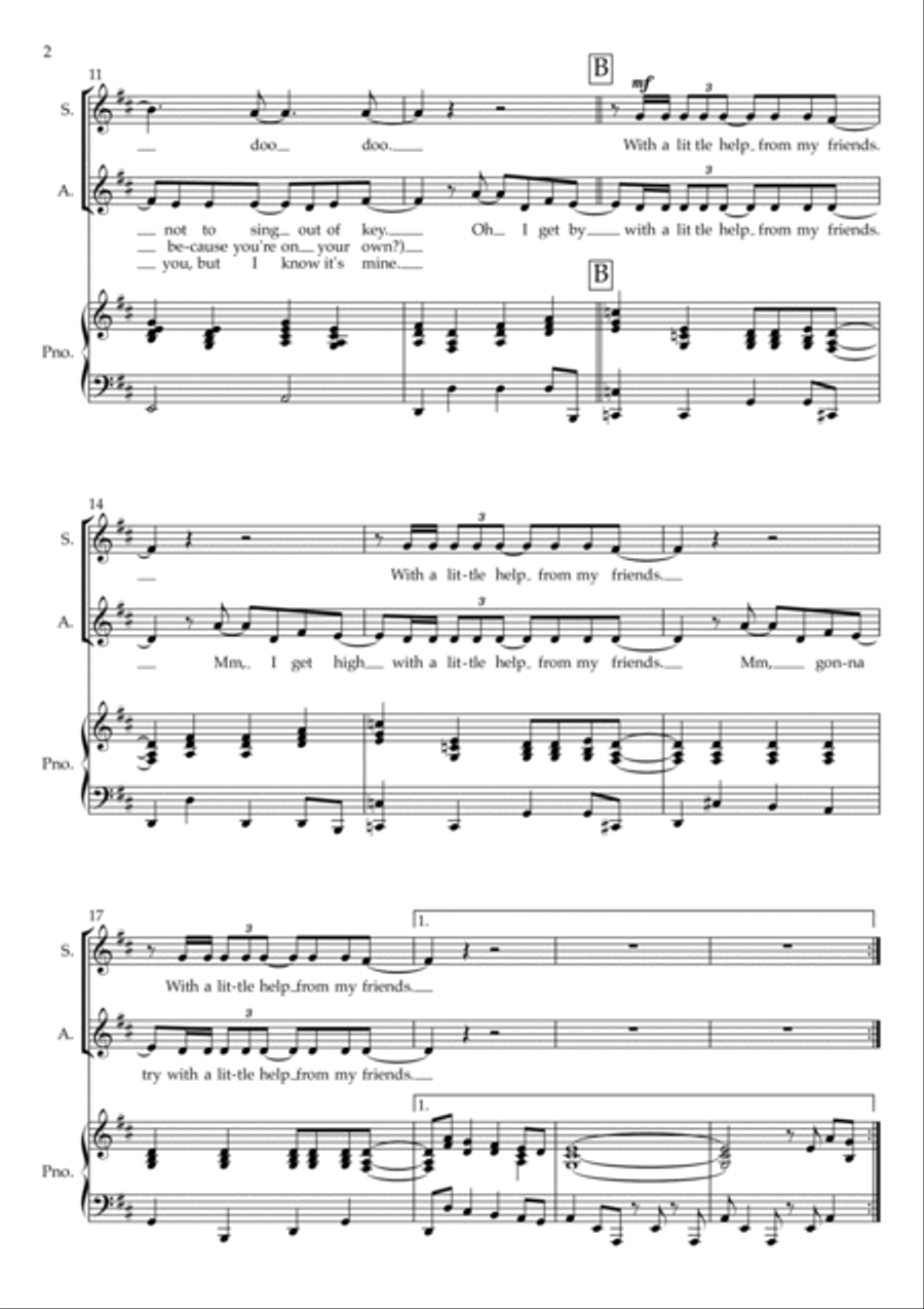 With A Little Help From My Friends SA scores gallery preview page 2