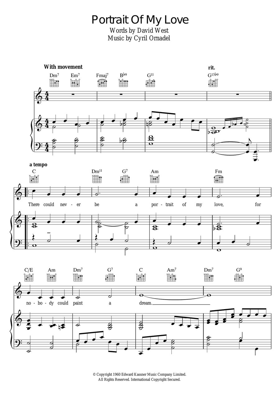 Portrait Of My Love Guitar scores gallery preview page 1