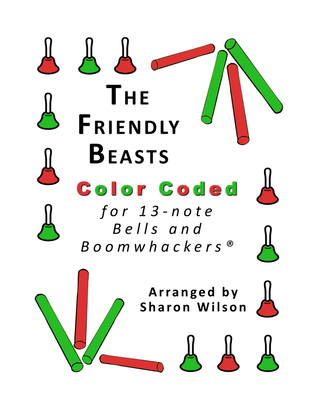 The Friendly Beasts for 13-note Bells and Boomwhackers (with Color Coded Notes)