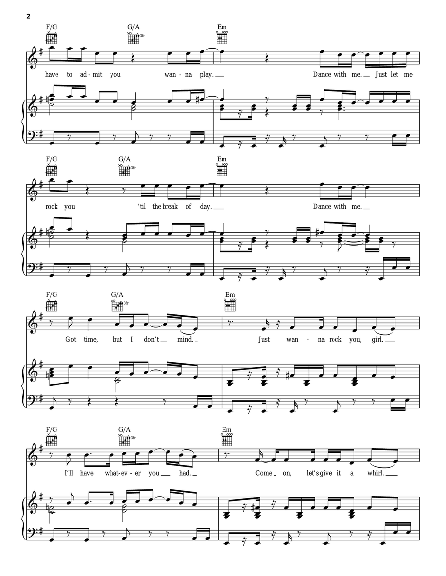 Rock Your Body Piano, Vocal, Guitar scores gallery preview page 2