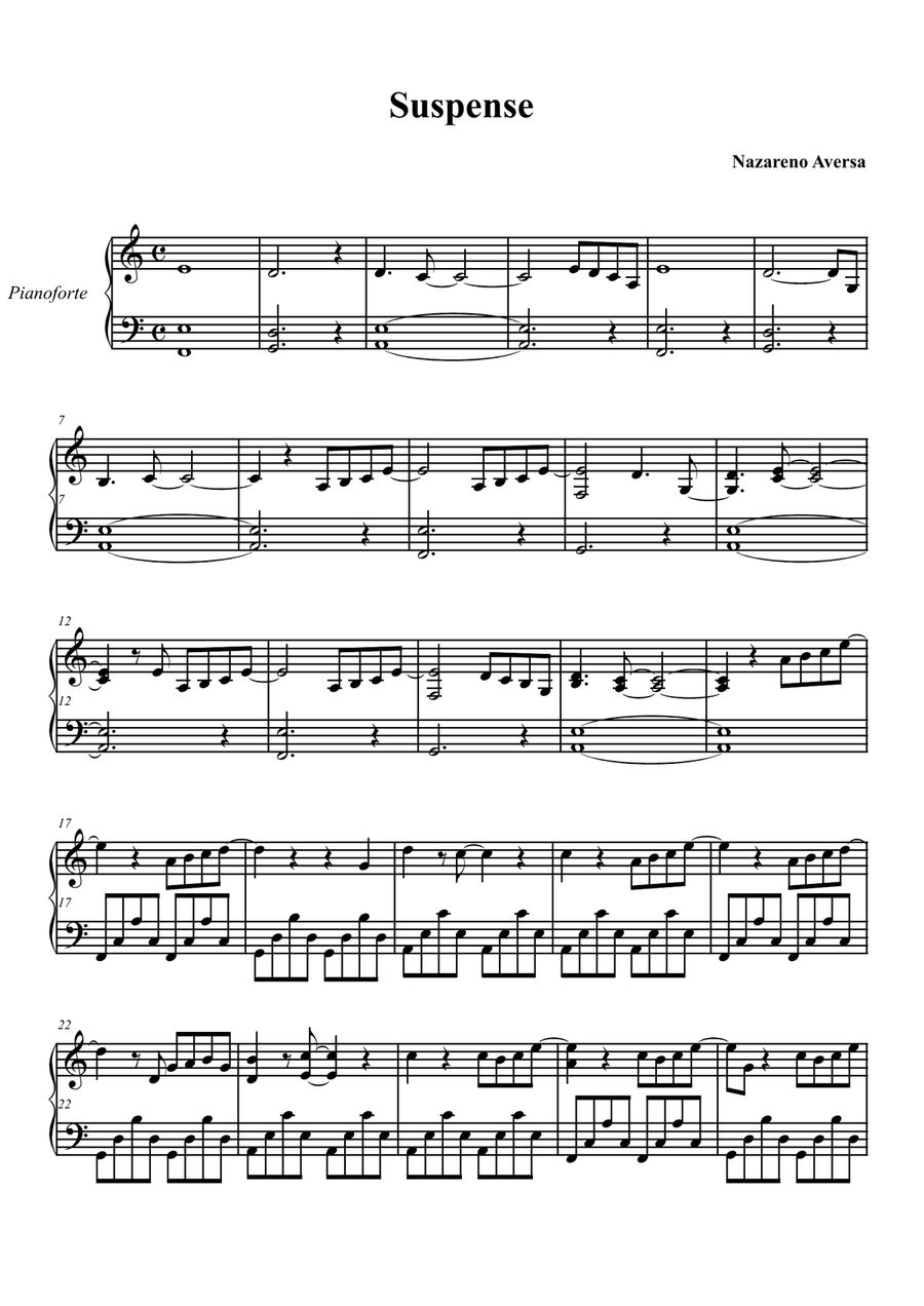Suspense Suspense Piano Solo scores gallery preview page 1
