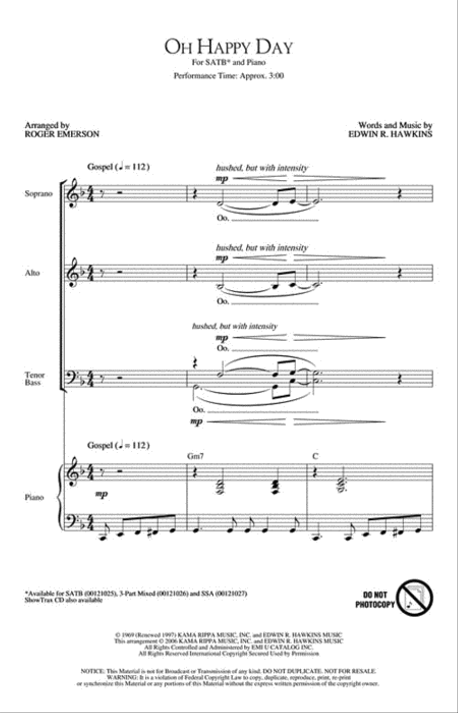 Oh Happy Day 4-Part scores gallery preview page 2