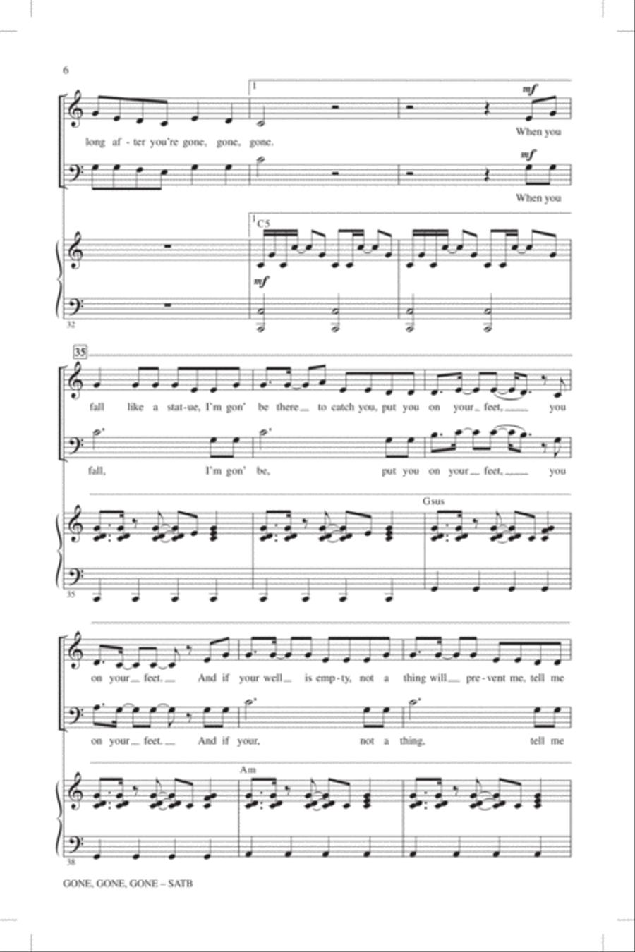Gone, Gone, Gone Gone, Gone, Gone 4-Part scores gallery preview page 5