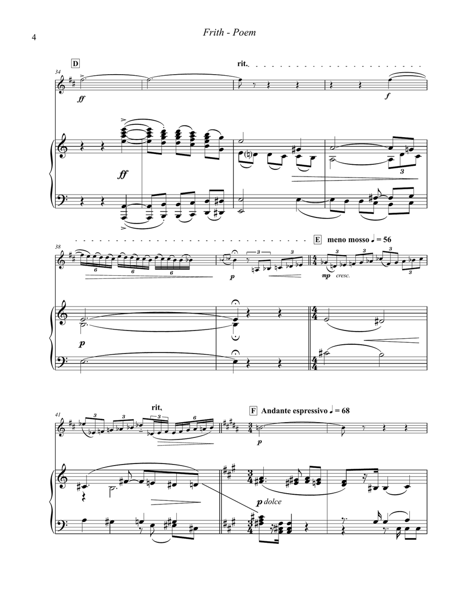 Poem for Trumpet or Flugelhorn & Piano Brass Duet scores gallery preview page 4