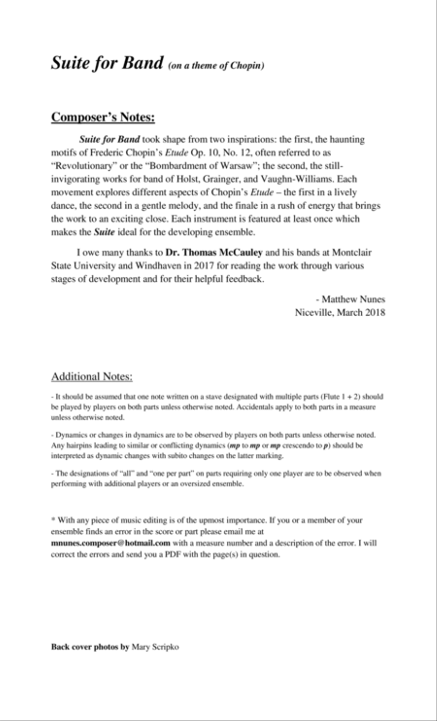 Suite for Band (on a theme of Chopin) Concert Band scores gallery preview page 2