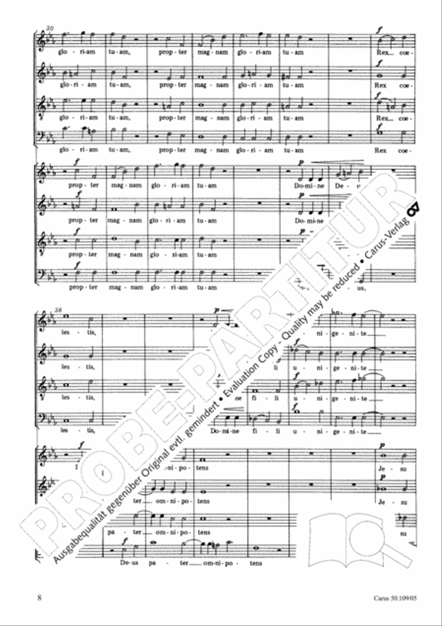 Mass in E flat major (Messe in Es) 4-Part scores gallery preview page 9