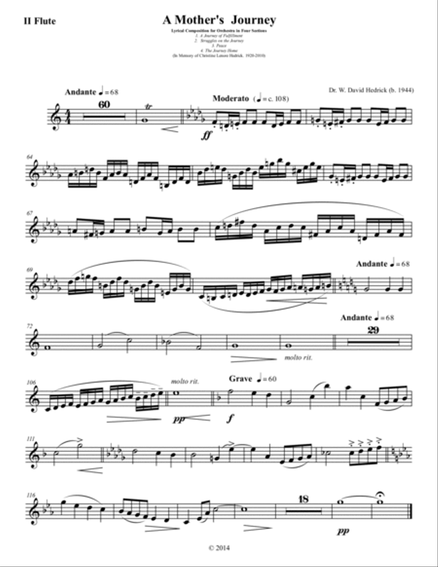 A Mother's Journey (Orchestral Parts - One Set) Small Ensemble scores gallery preview page 3