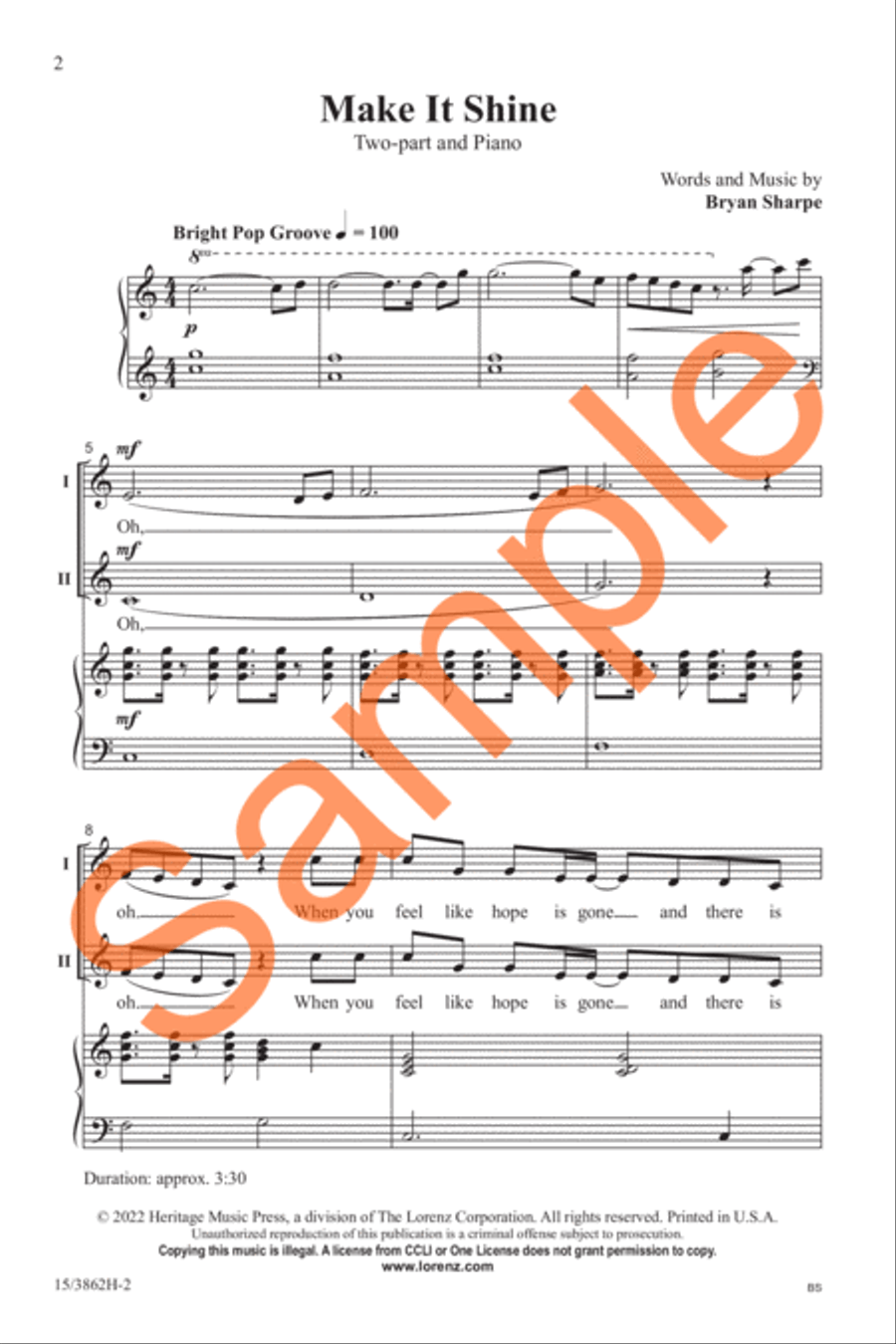 Make It Shine Make It Shine 2-Part scores gallery preview page 3