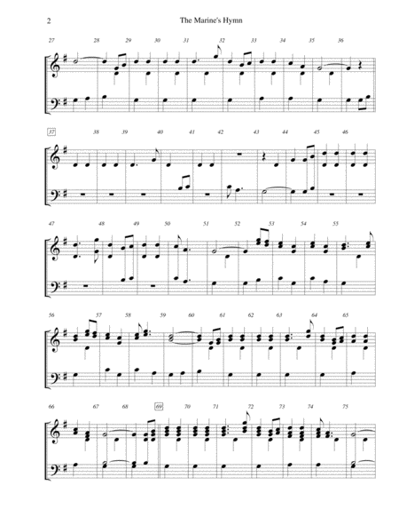 The Marine's Hymn - for 2-octave handbell choir image number null