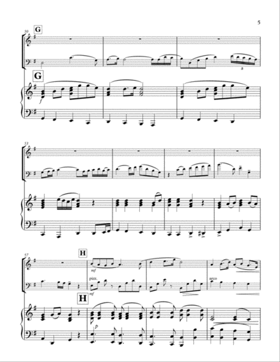 Jasmine Flower (Mo Li Hua) 茉莉花 for Trio (Violin, VC, Piano) Piano Trio scores gallery preview page 5