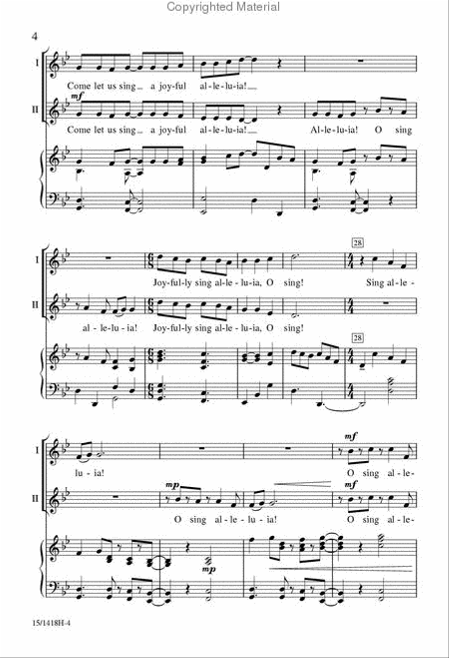 A Festive Alleluia SSA scores gallery preview page 4