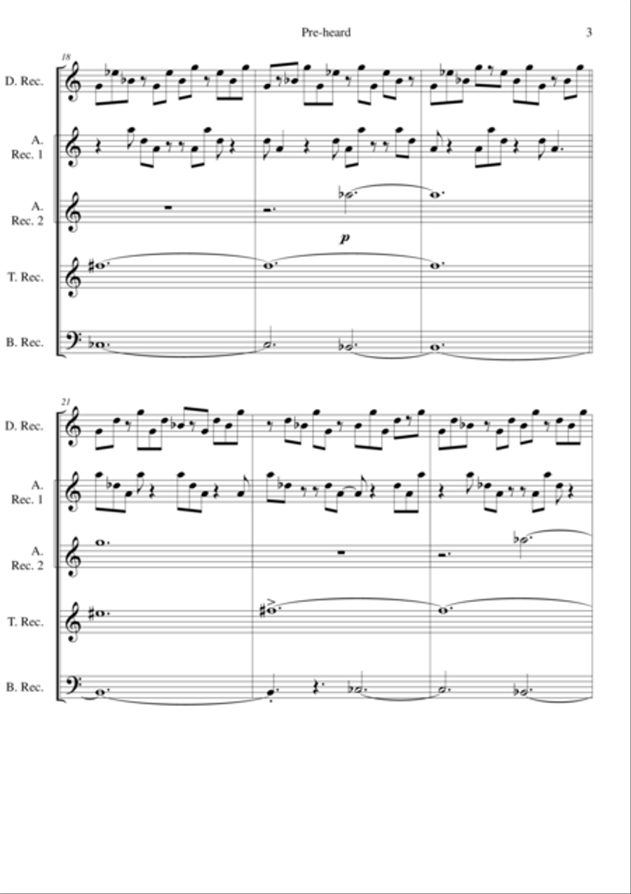 Pre-heard for recorder consort Recorder scores gallery preview page 3