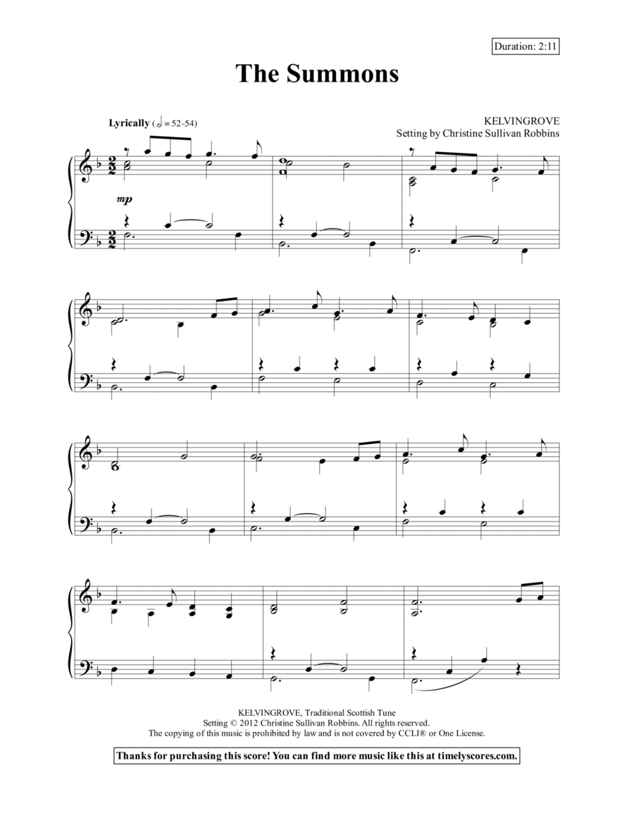 The Summons Piano Solo scores gallery preview page 1