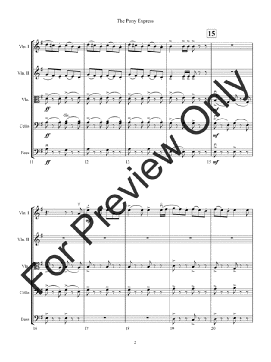 The Pony Express (Score) The Pony Express (Score) String Orchestra scores gallery preview page 5