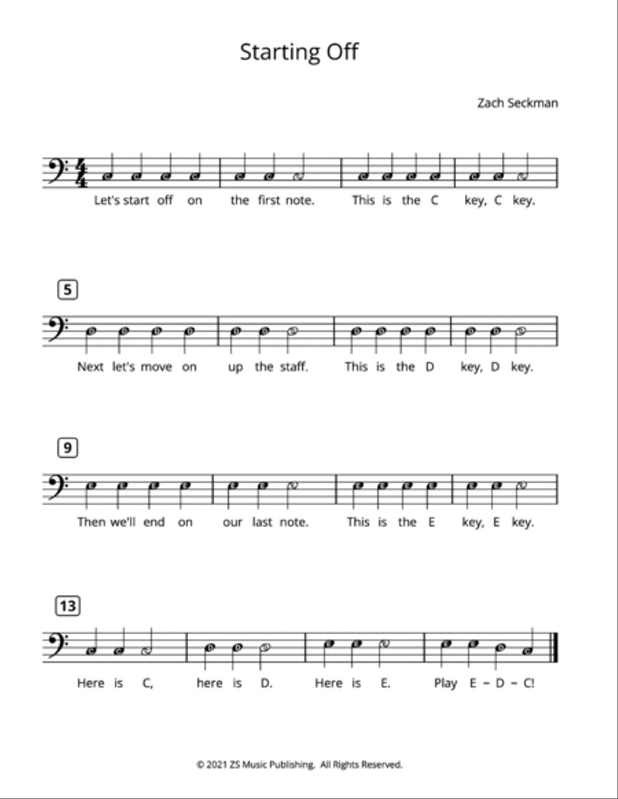 The CDE Songbook - Songs in BASS CLEF Easy Piano scores gallery preview page 3