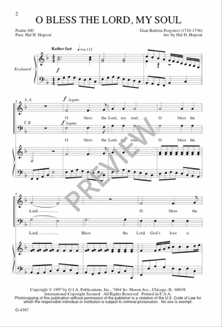 O Bless the Lord, My Soul 2-Part scores gallery preview page 3
