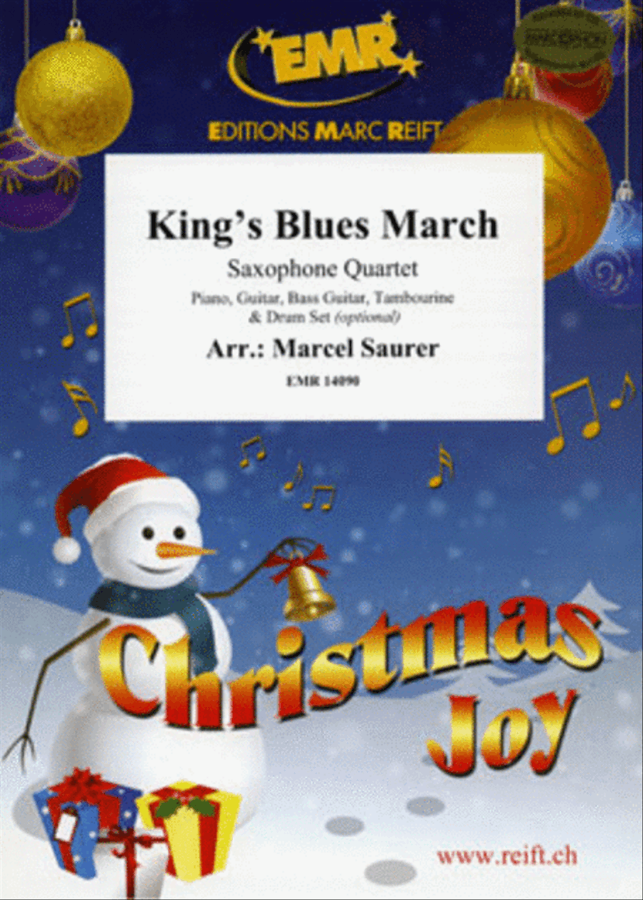 King's Blues March Saxophone Quartet scores gallery preview page 1
