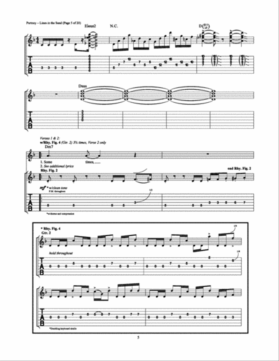 Lines in the Sand Electric Guitar scores gallery preview page 5