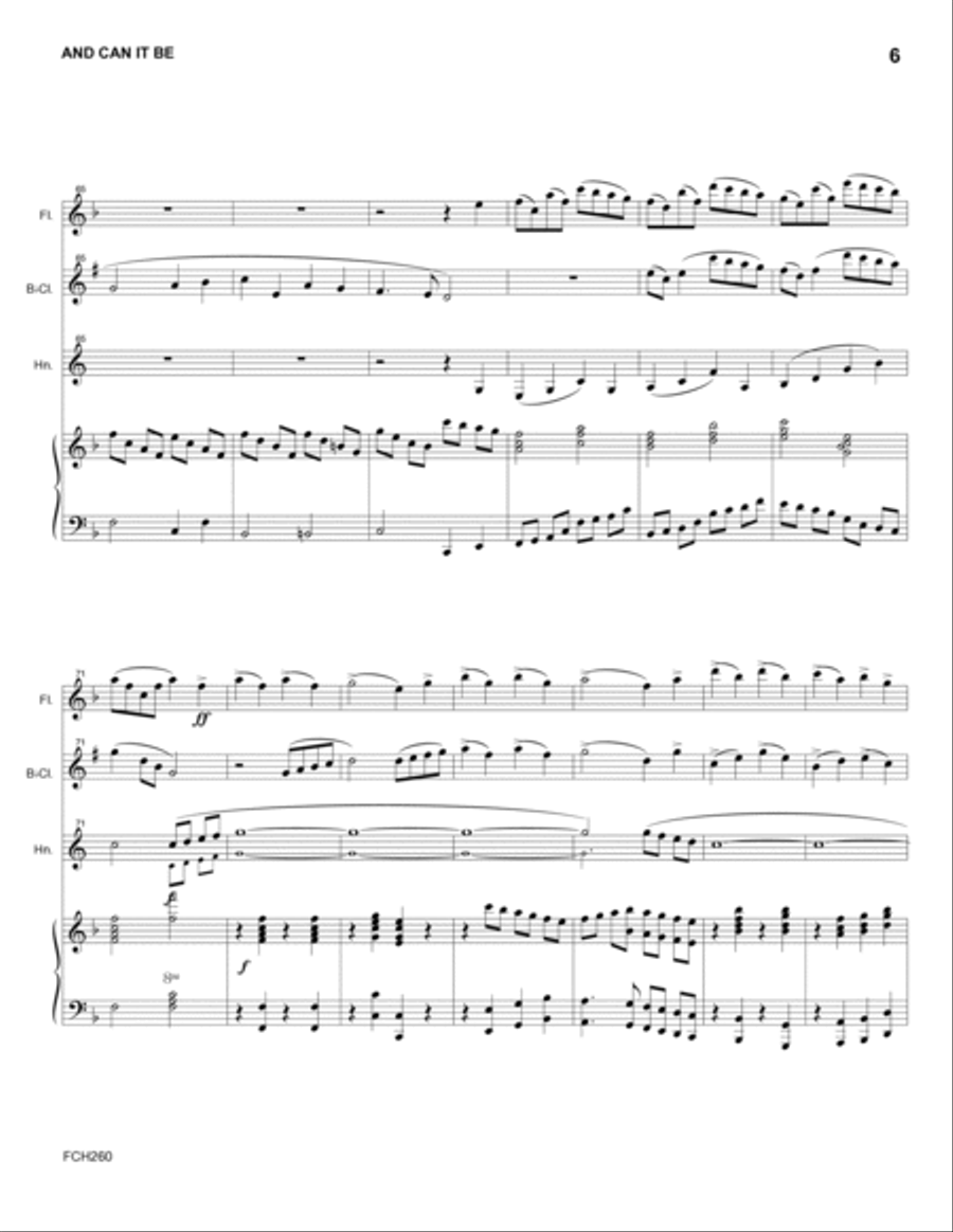 AND CAN IT BE - FLUTE, CLARINET & HORN with Piano Accompaniment Small Ensemble scores gallery preview page 6
