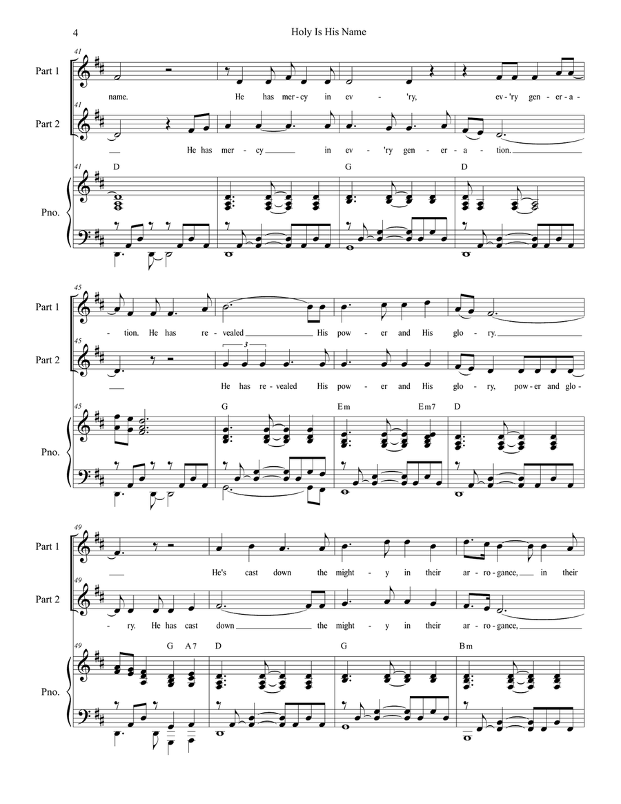 Holy Is His Name 2-Part scores gallery preview page 4