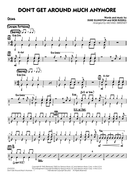 Don't Get Around Much Anymore (arr. Michael Sweeney) - Drums