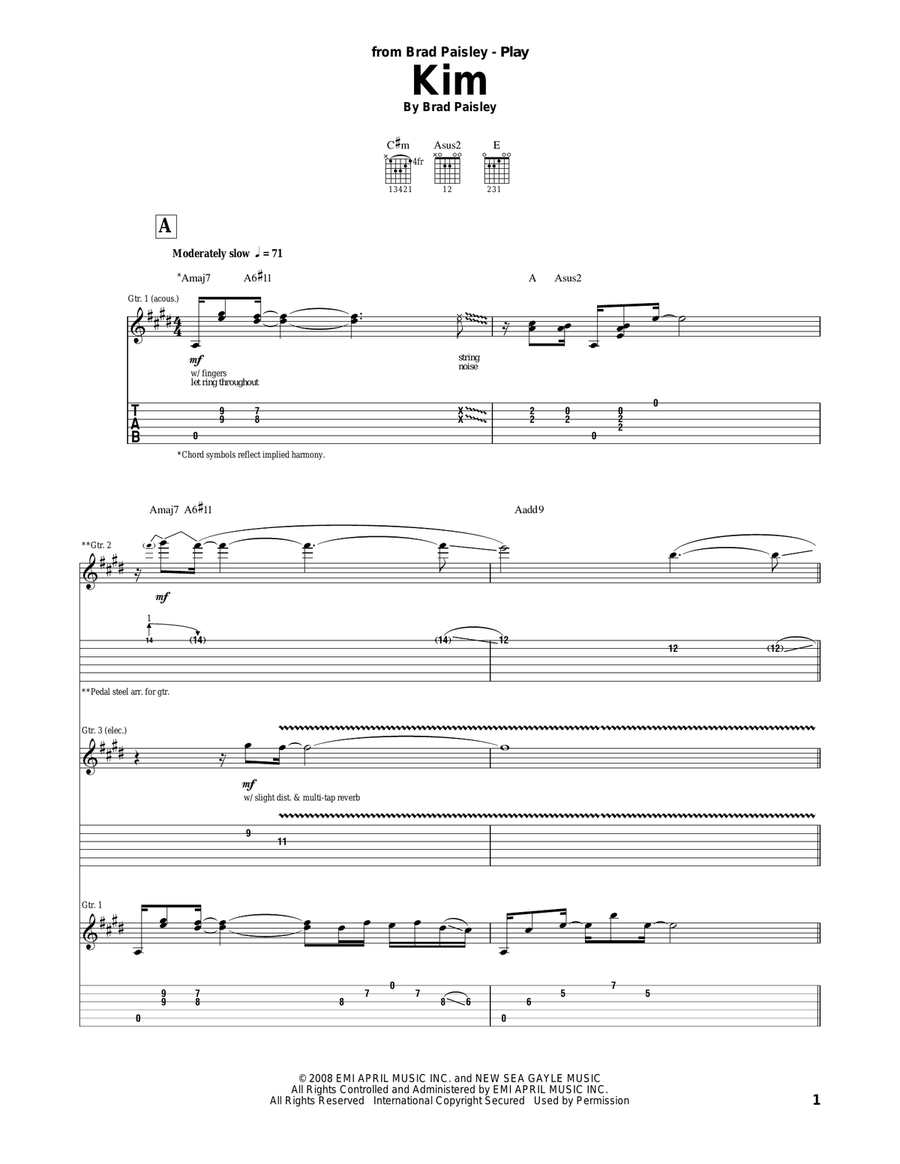 Kim Acoustic Guitar scores gallery preview page 1