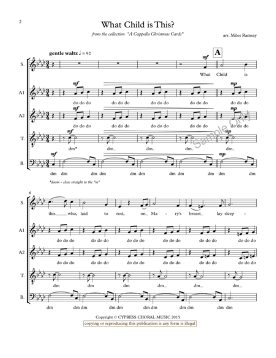 What Child Is This? What Child Is This? 4-Part scores gallery preview page 2