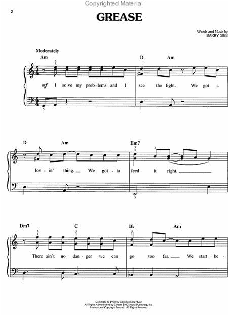 Grease Is Still The Word - Easy Piano Easy Piano scores gallery preview page 2