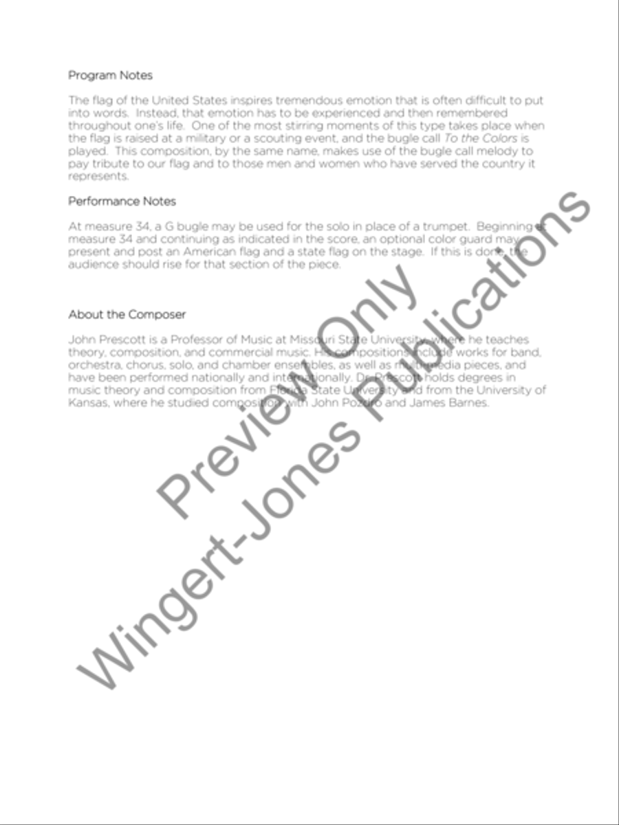 To The Colors Concert Band scores gallery preview page 3