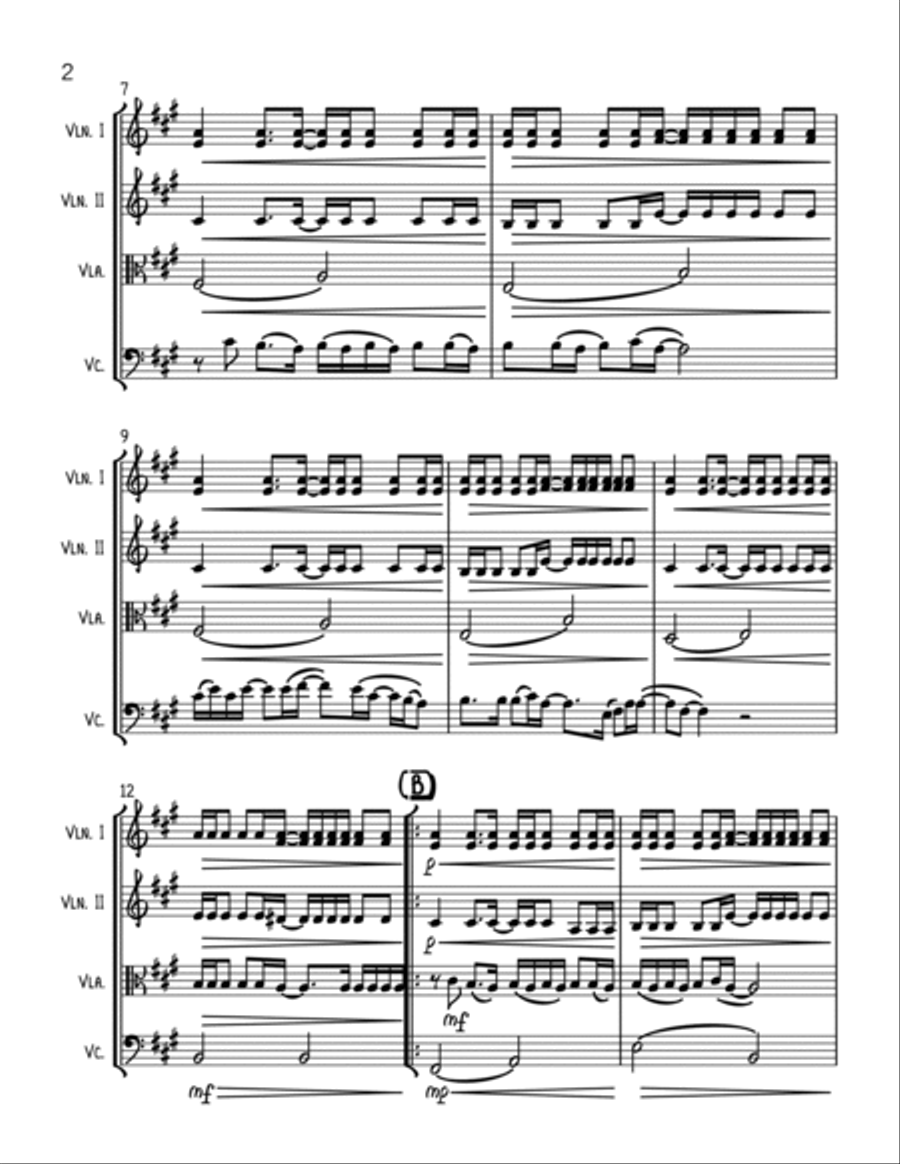 Wonderwall String Quartet scores gallery preview page 2