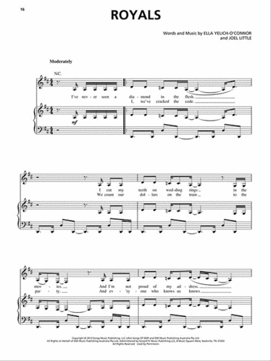 Lorde - Pure Heroine Piano, Vocal, Guitar scores gallery preview page 3