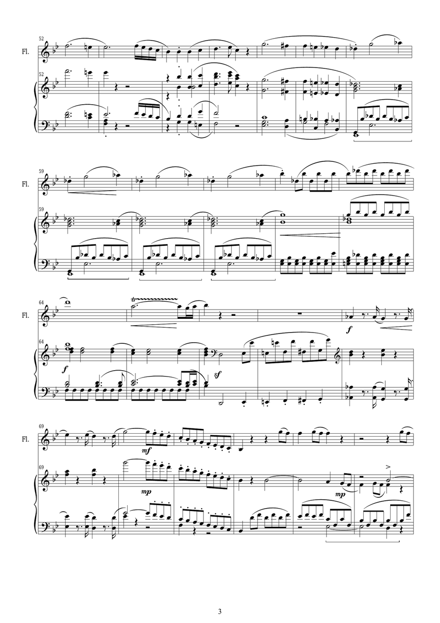 Mozart - Full Symphony in G minor No.40 K.550 for Flute and Piano Flute Solo scores gallery preview page 3