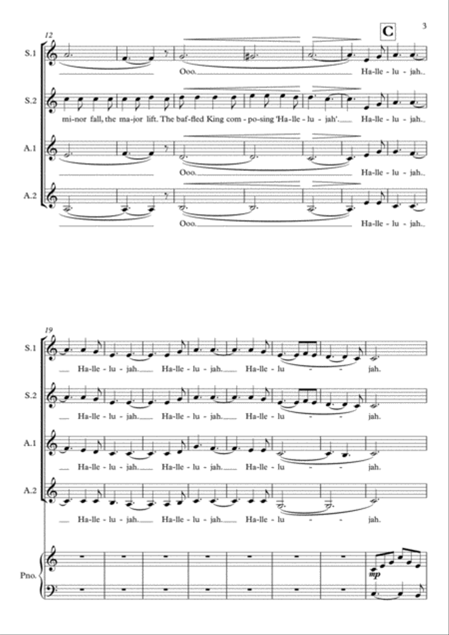 Hallelujah SSA scores gallery preview page 3