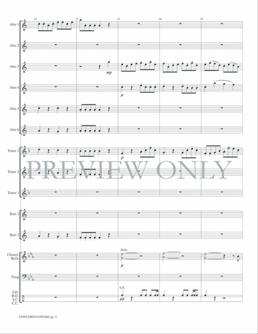 Concord Fanfare Concord Fanfare Small Ensemble scores gallery preview page 7