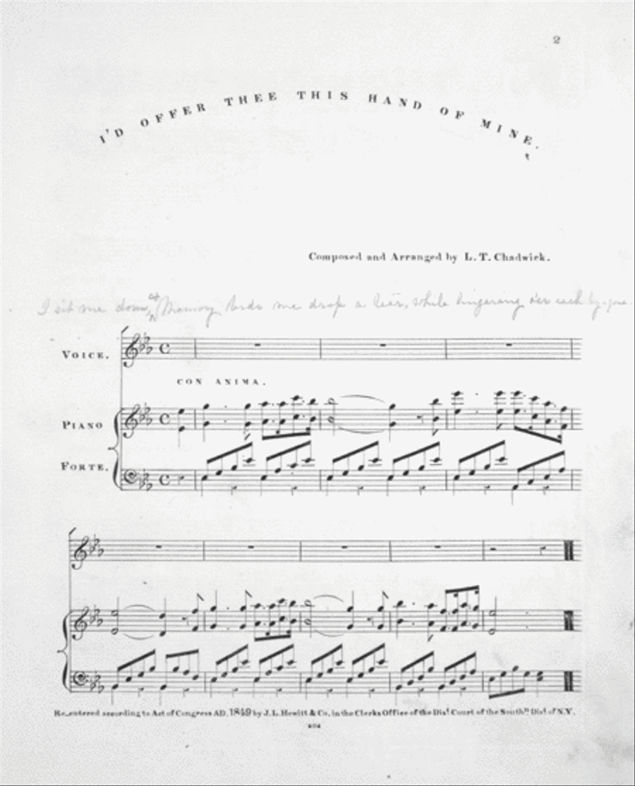 I'd Offer Thee This Hand Of Mine Voice scores gallery preview page 2