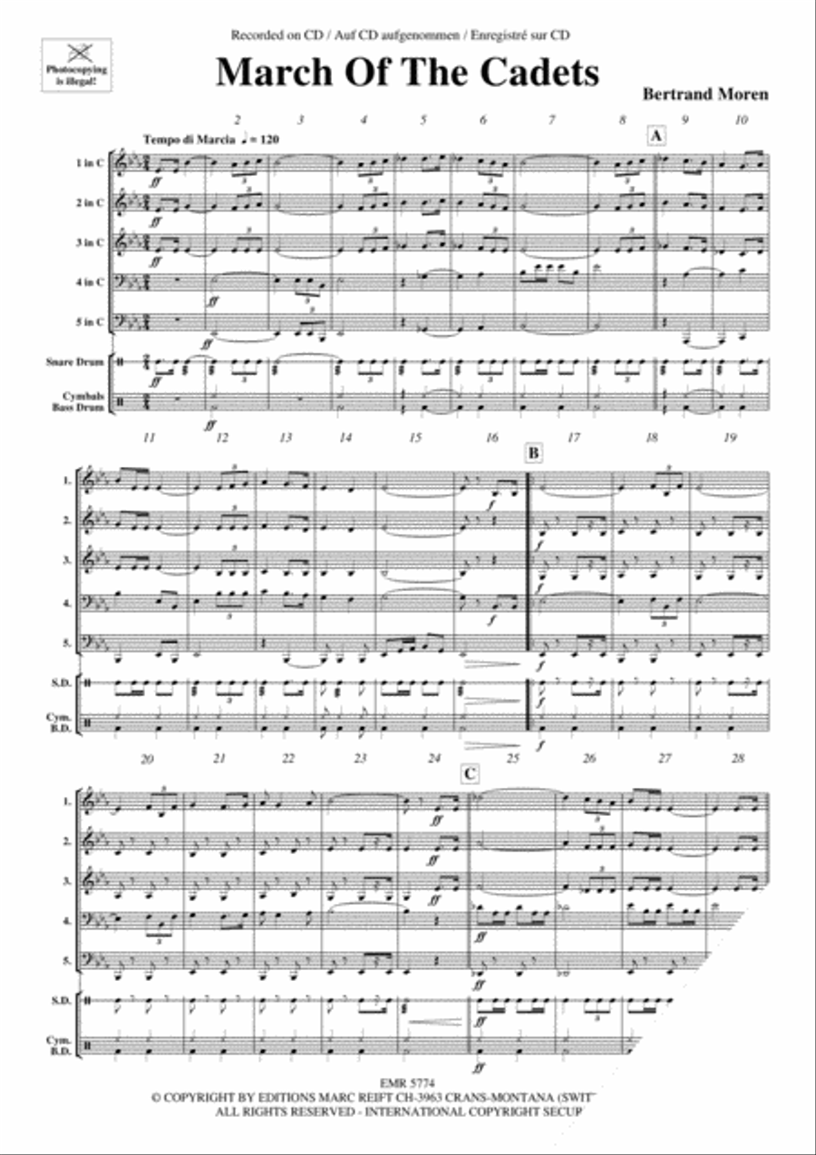 March Of The Cadets March Of The Cadets Brass Quintet scores gallery preview page 3