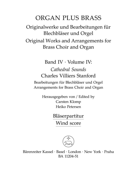 organ plus brass, Band IV: Cathedral Sounds (Bearbeitungen fur Blechblaser und Orgel)