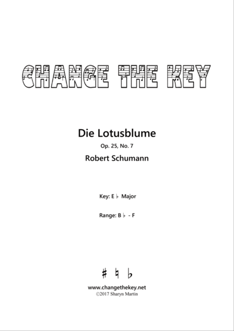 Die Lotusblume Op.25, No.7 - Eb Major Voice Solo scores gallery preview page 1