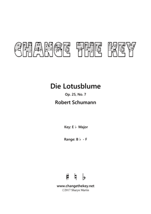 Book cover for Die Lotusblume Op.25, No.7 - Eb Major