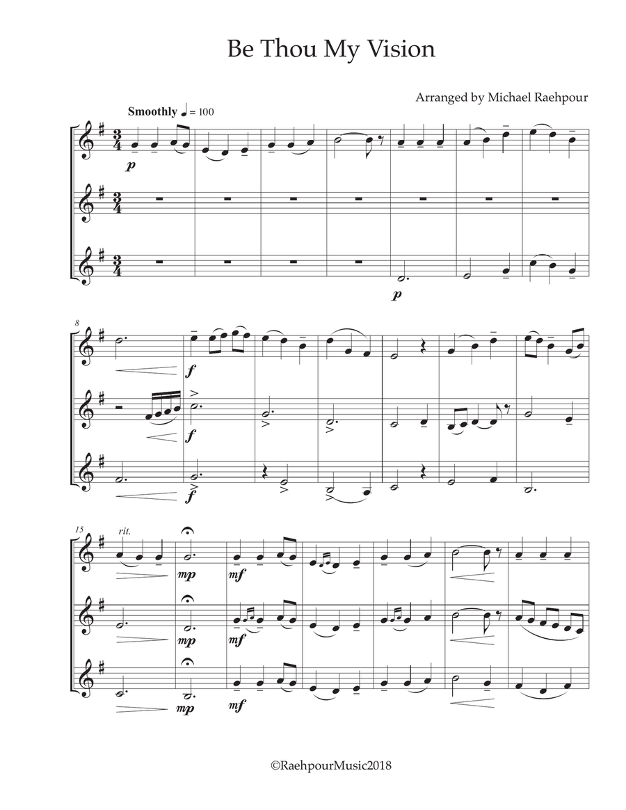 Be Thou My Vision - Trumpet Trio Trumpet Trio scores gallery preview page 1