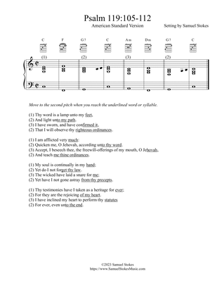 Psalm 119:105-112 ASV for cantor and accompaniment instrument