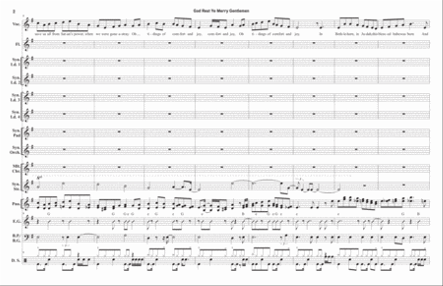 God Rest Ye Merry Gentlemen (Full Score 11x17) Piano, Vocal, Guitar scores gallery preview page 2