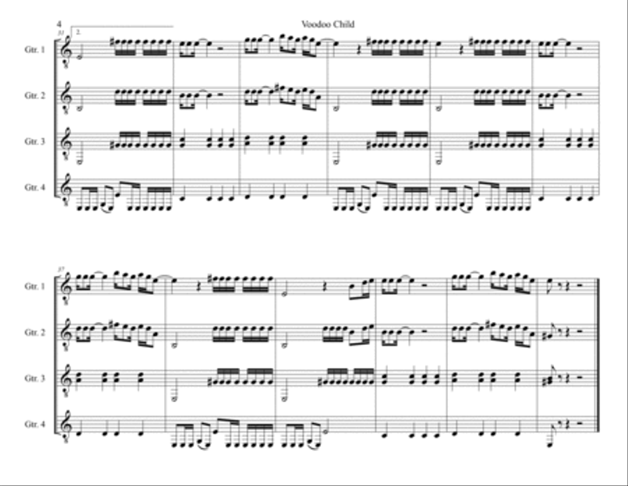 Voodoo Child (slight Return) Guitar scores gallery preview page 6